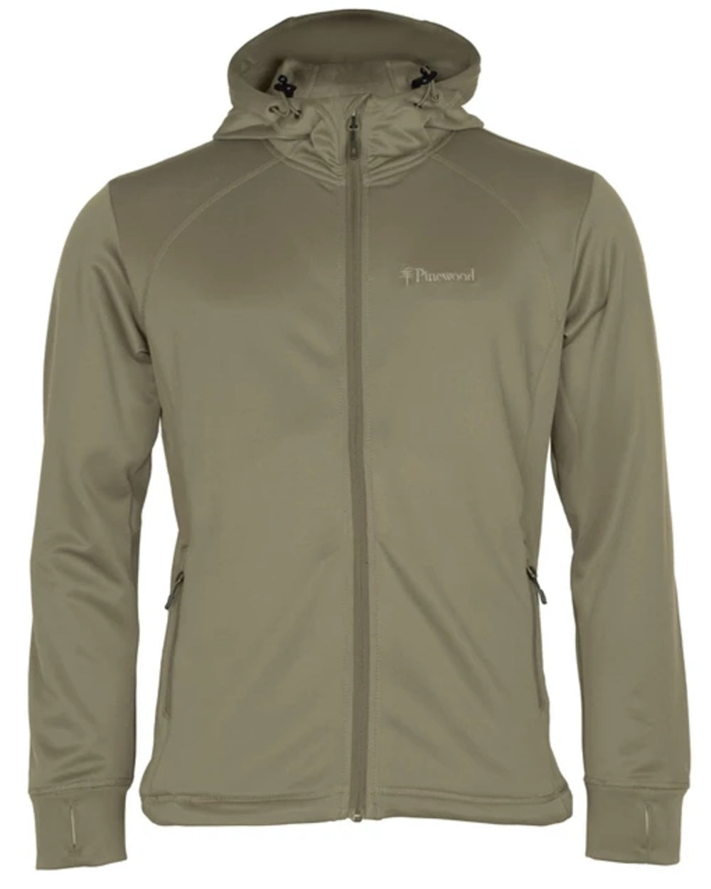 Mid Khaki coloured Pinewood Finnveden Hoodie on white background 