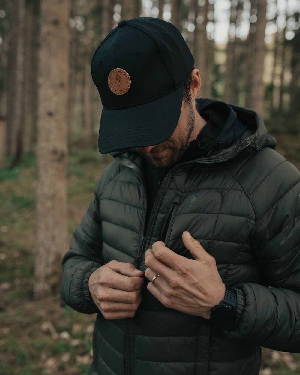Black Coloured Pinewood Finnveden Hybrid Cap on outdoor background 