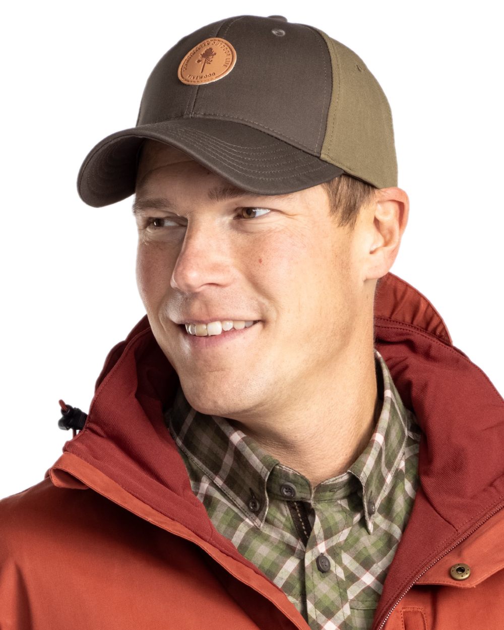 Dark Olive Hunting Olive Coloured Pinewood Finnveden Hybrid Cap on White background 