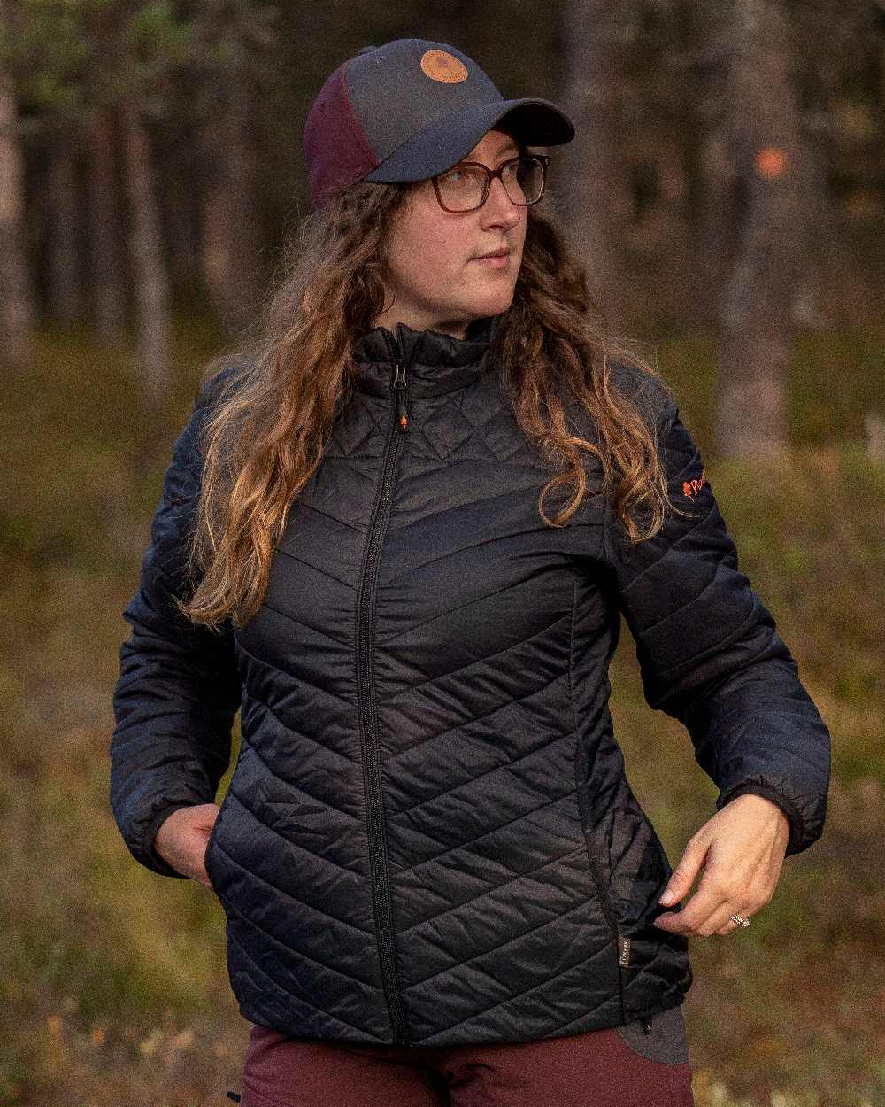 Earth Plum Dark Anthracite Coloured Pinewood Finnveden Hybrid Cap on outdoor background 