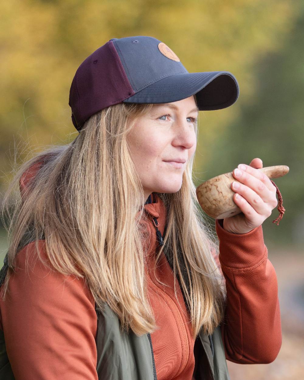 Earth Plum Dark Anthracite Coloured Pinewood Finnveden Hybrid Cap on outdoor background 