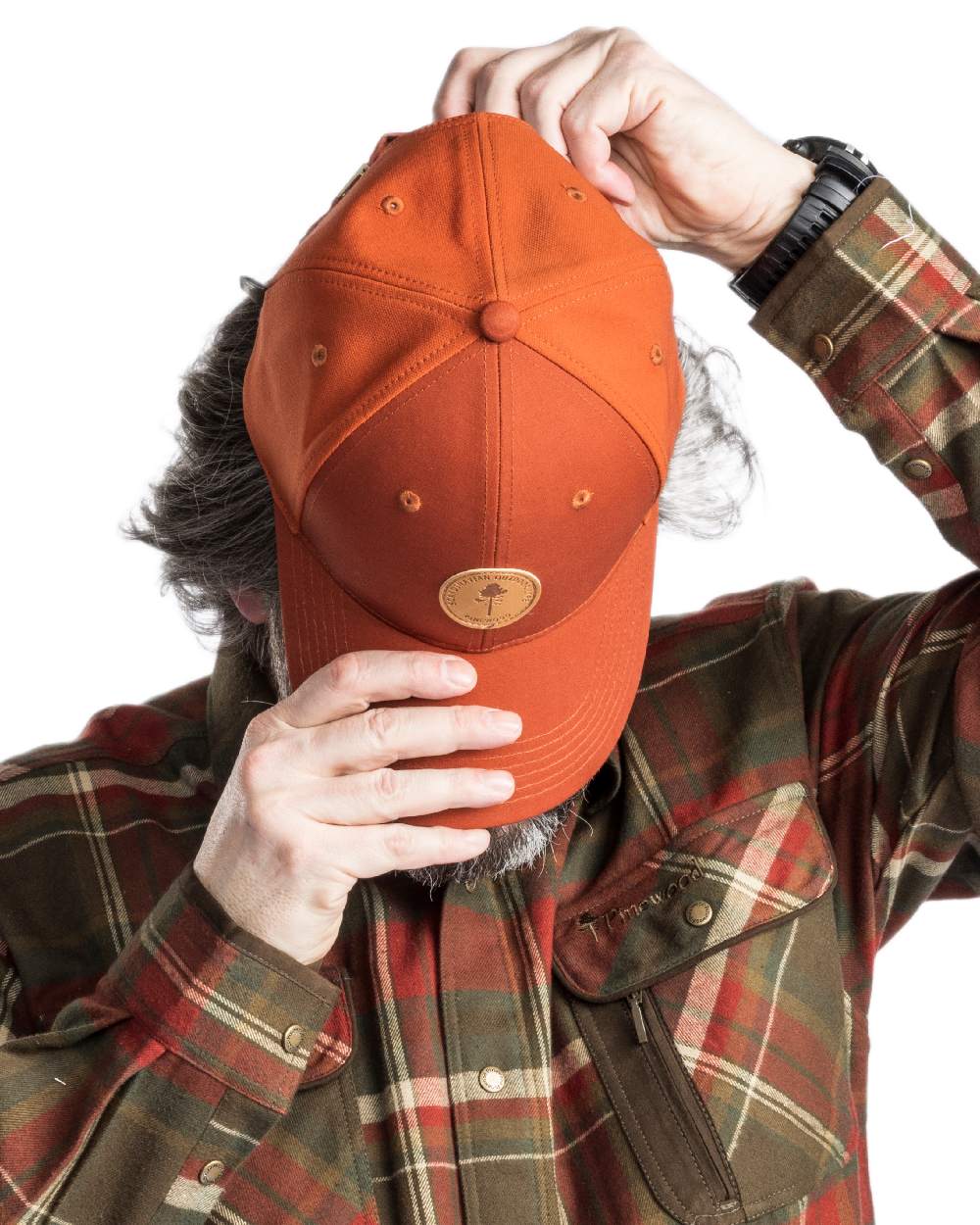 Terracotta Coloured Pinewood Finnveden Hybrid Cap on white background 