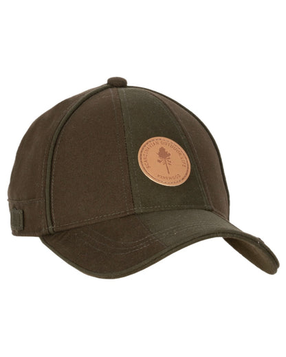 Suede Brown Mossgreen Coloured Pinewood Furudal Hunters Waterproof Cap on white background 