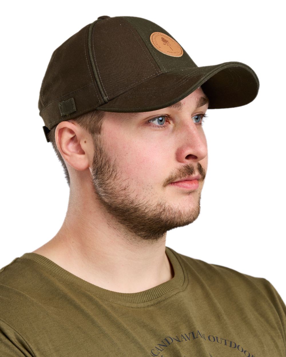 Suede Brown Mossgreen Coloured Pinewood Furudal Hunters Waterproof Cap on white background 