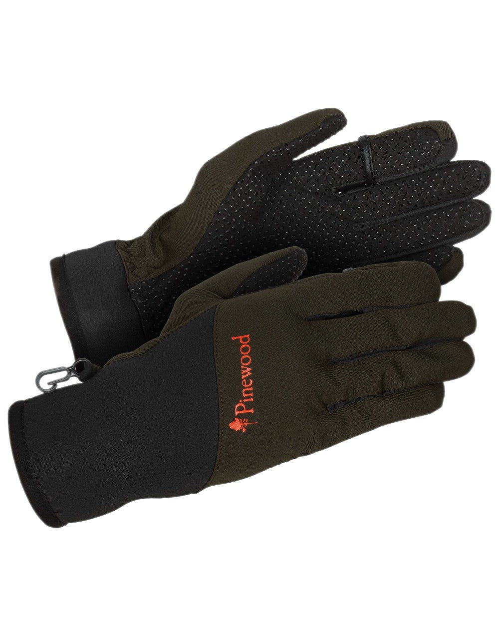 Moss Green Black Coloured Pinewood Hunters Neoprene Gloves on white background 