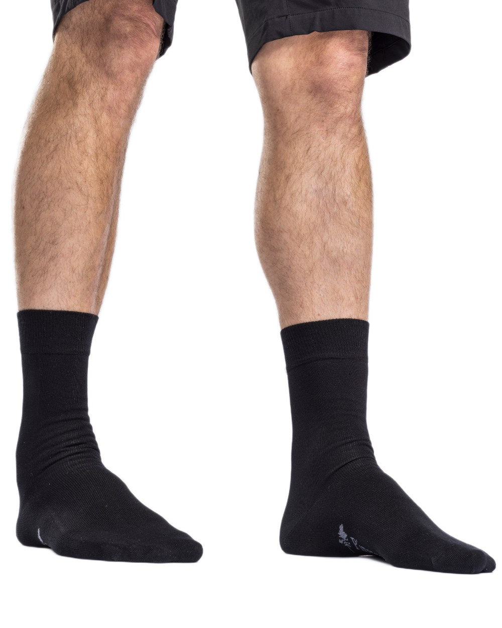 Black coloured Pinewood Insectsafe Bamboo Long Socks on white background 