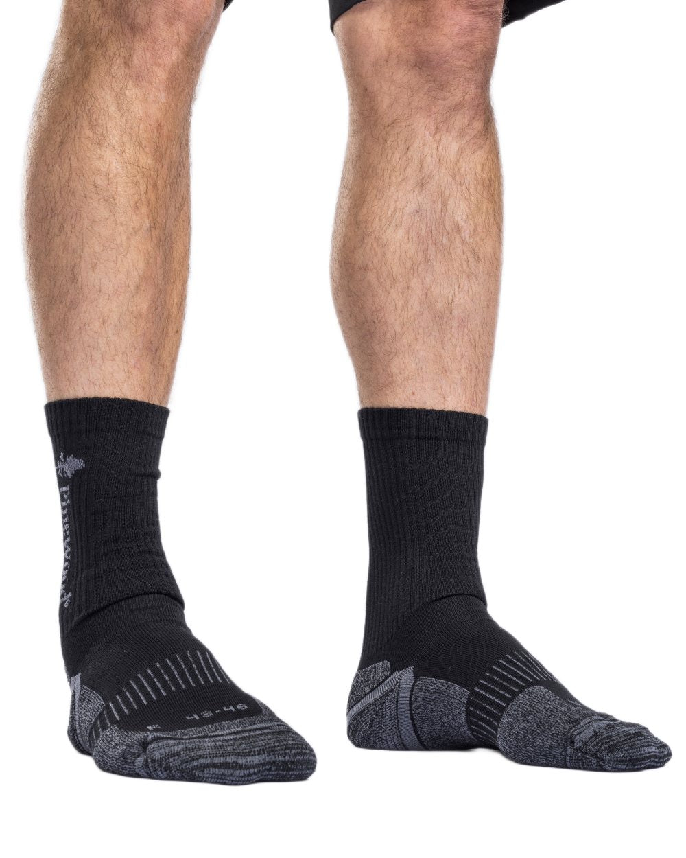 Black coloured Pinewood Insectsafe Coolmax Long Socks on white background 