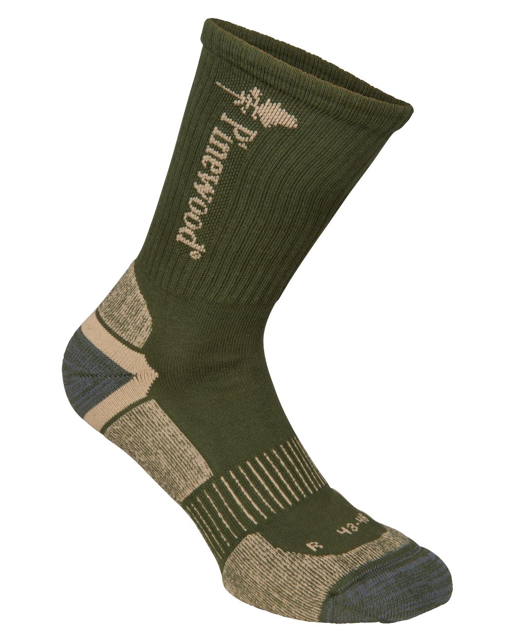 Dark Green coloured Pinewood Insectsafe Coolmax Long Socks on white background 