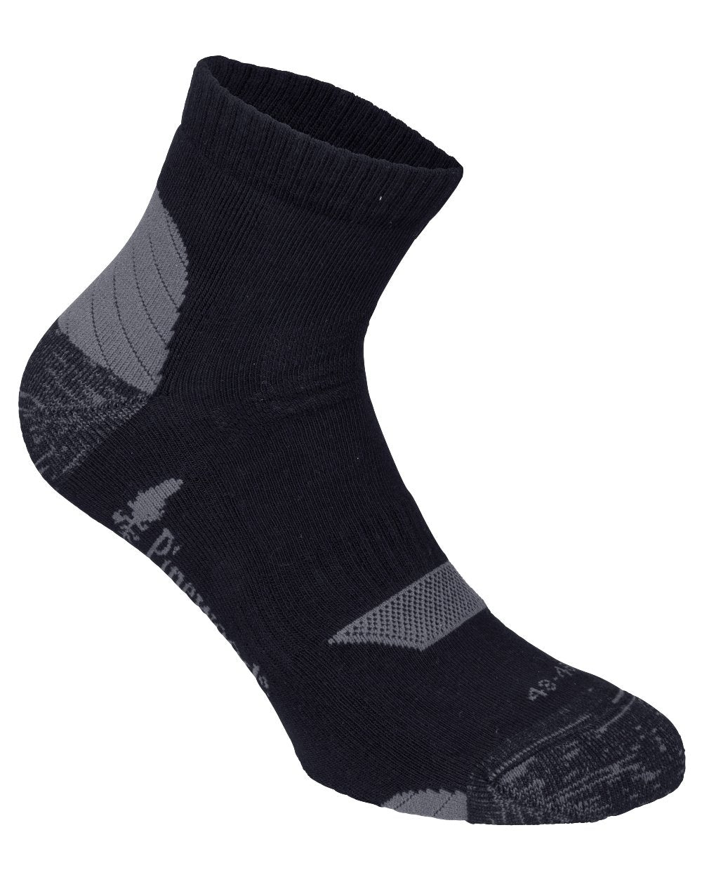 Black coloured Pinewood Insectsafe Cotton Mid Socks on white background 