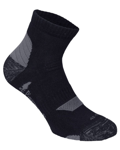 Black coloured Pinewood Insectsafe Cotton Mid Socks on white background 
