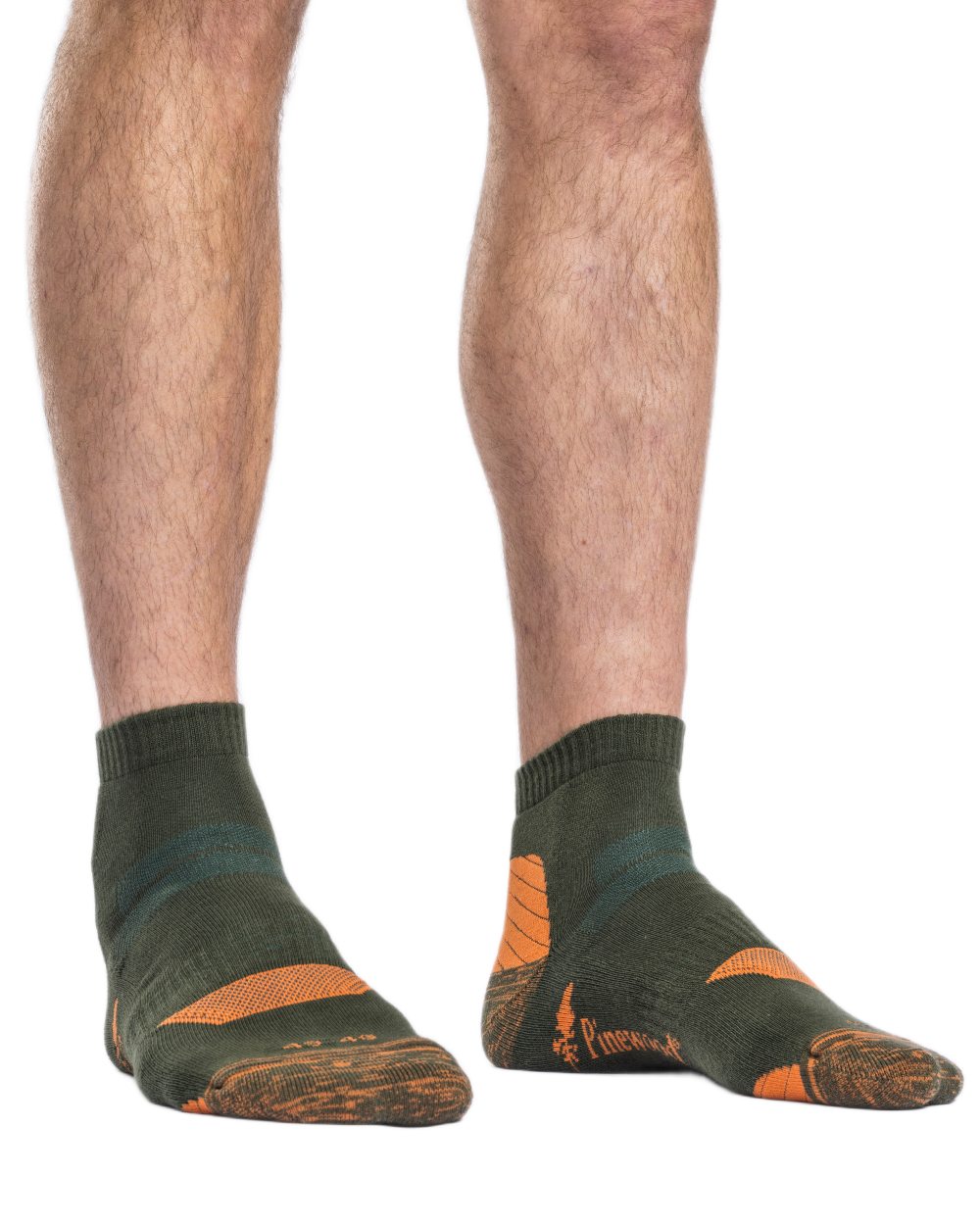 Olive coloured Pinewood Insectsafe Cotton Mid Socks on white background 