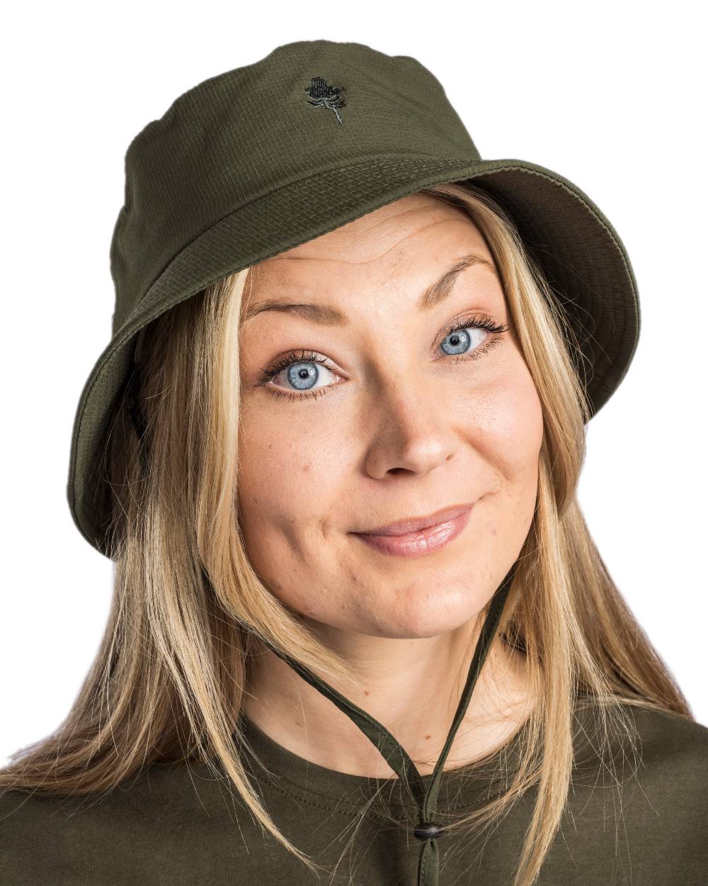 Moss Green Coloured Pinewood Insectsafe Hat on white background 