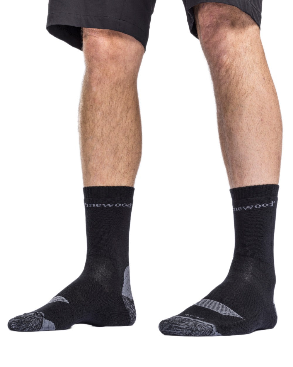 Black coloured Pinewood Insectsafe Long Socks on white background 
