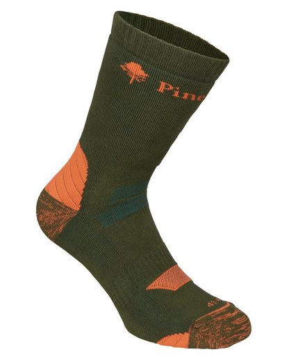 Olive coloured Pinewood Insectsafe Long Socks on white background 