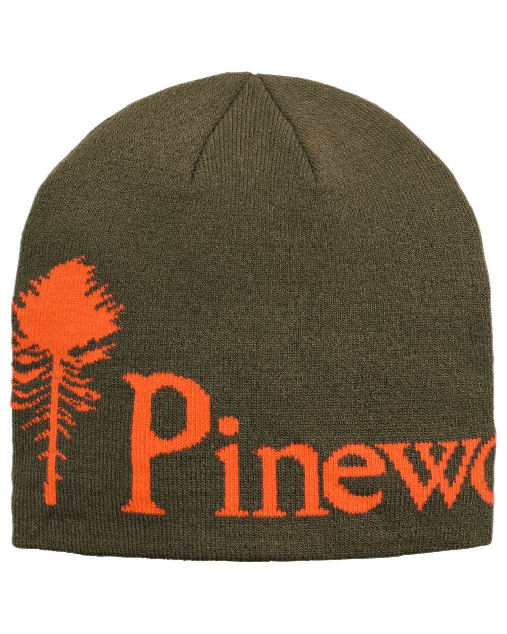 Green Orange Coloured Pinewood Melange Hat on white background 