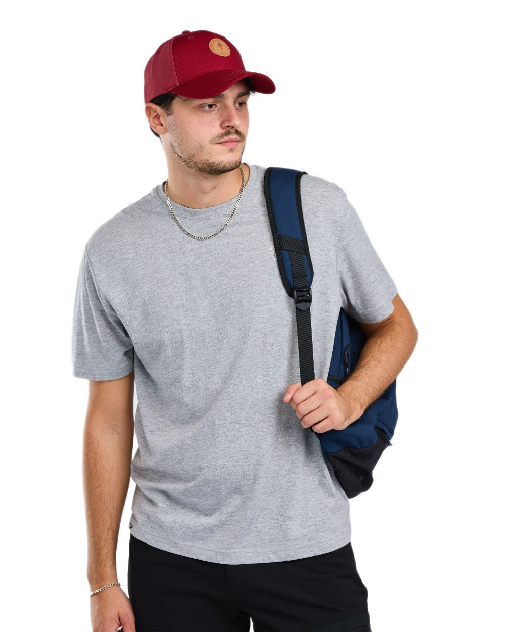 Grey Melange Pine Black coloured Pinewood Mens 3 Pack T-Shirt on white background 