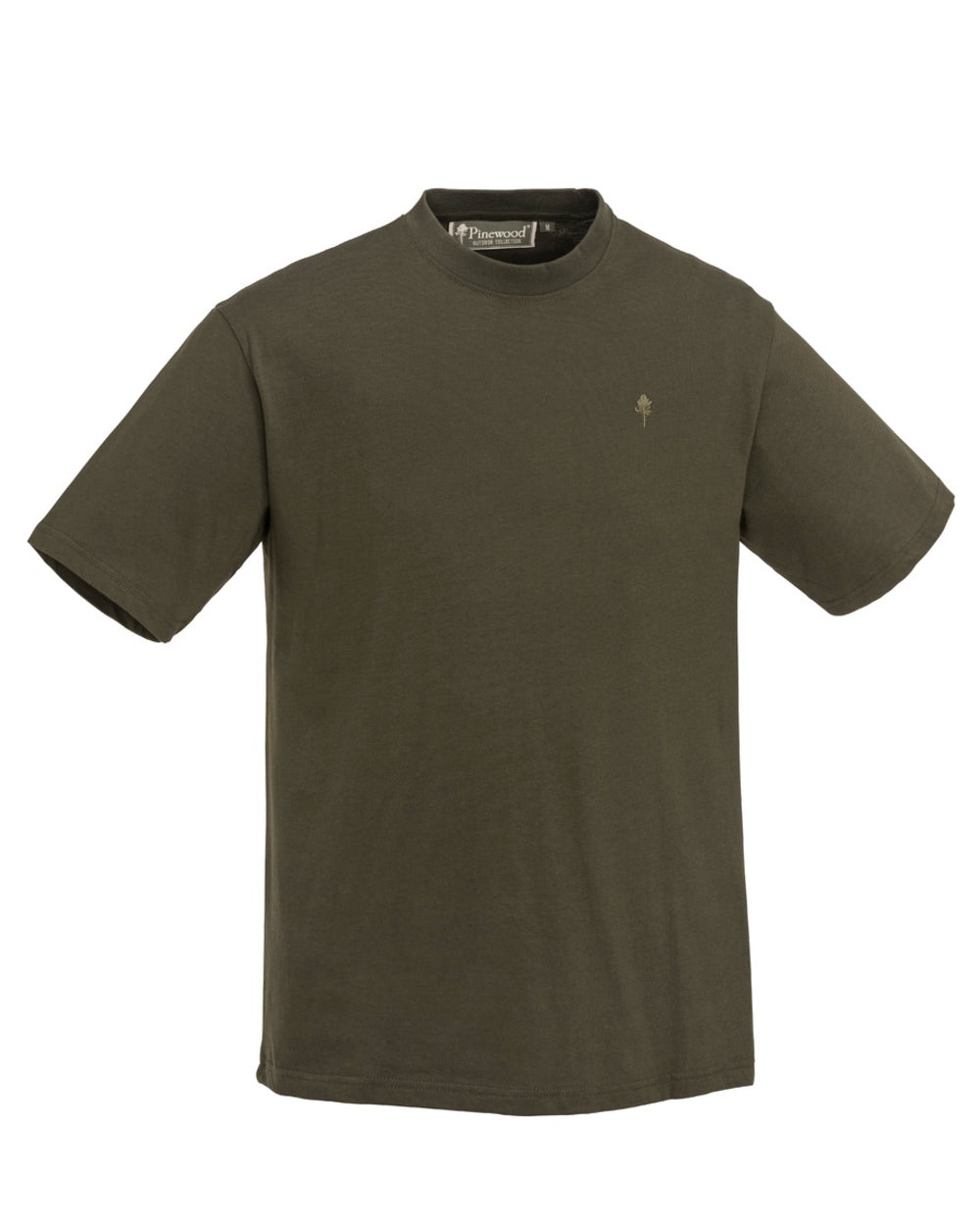 Green Hunting Brown Khaki Coloured Pinewood Mens 3-Pack T-Shirt on white background 