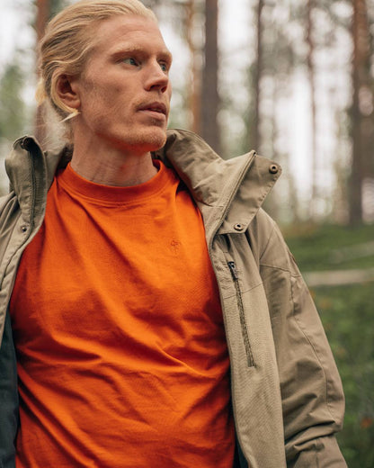 White Pine Burned Orange Coloured Pinewood Mens 3-Pack T-Shirt on forest background 