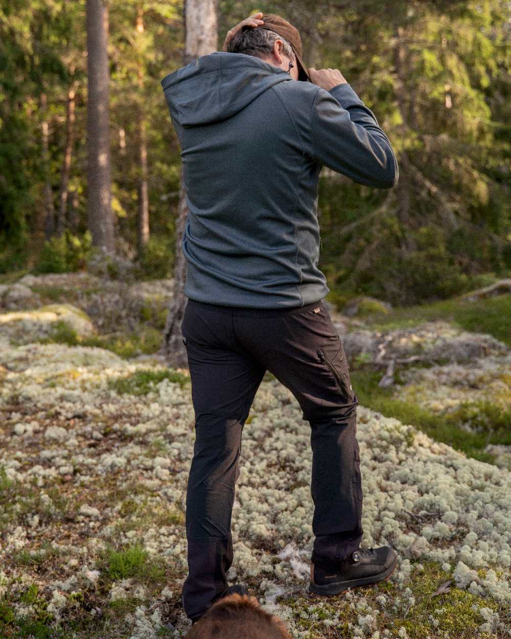 Black Coloured Pinewood Mens Abisko Adventure Trousers on outdoor background 