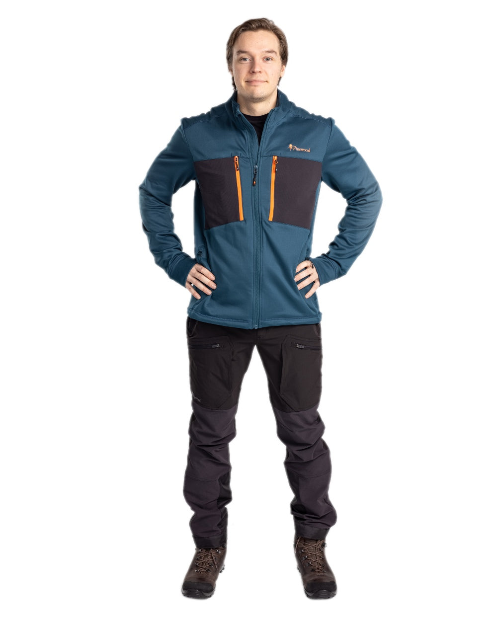 Black Coloured Pinewood Mens Abisko Adventure Trousers on white background 