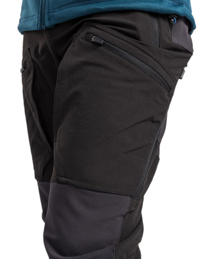 Black Coloured Pinewood Mens Abisko Adventure Trousers on white background 