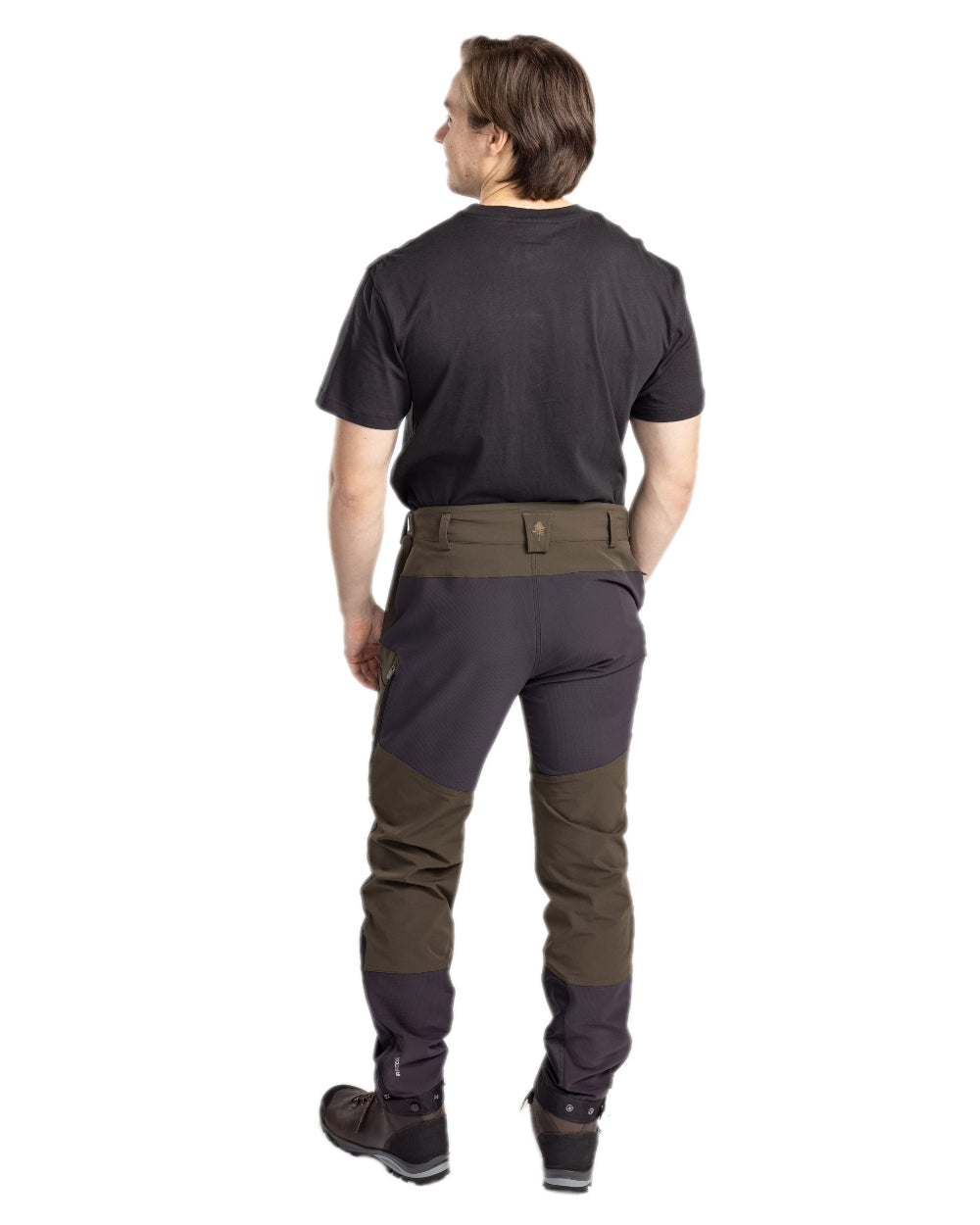 Moss Green Coloured Pinewood Mens Abisko Adventure Trousers on white background 