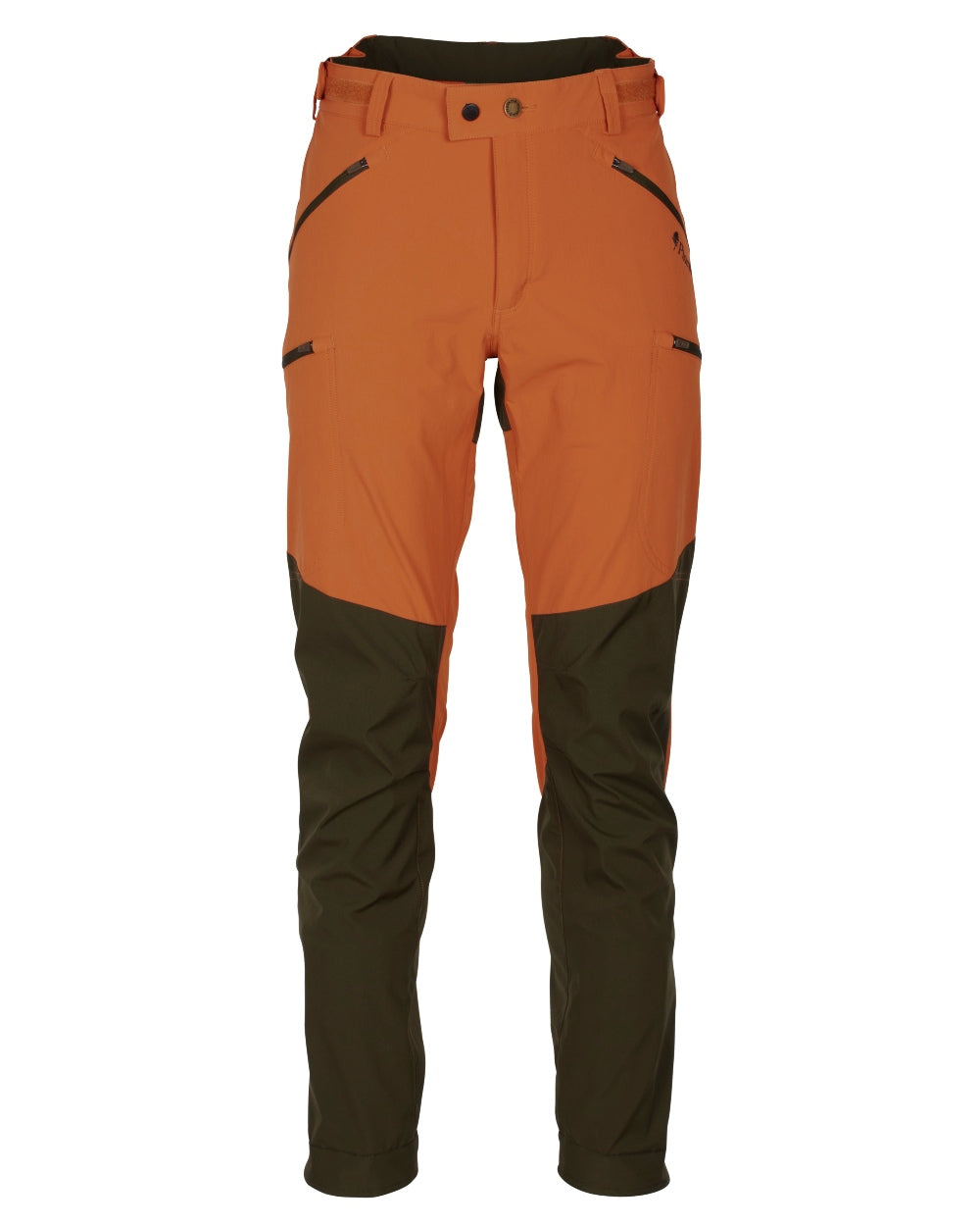 Burned Orange Mossgreen Coloured Pinewood Mens Abisko Brenton Trousers on white background 