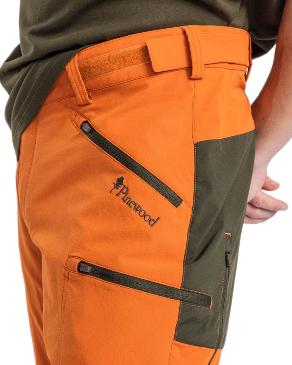 Burned Orange Mossgreen Coloured Pinewood Mens Abisko Brenton Trousers on white background 