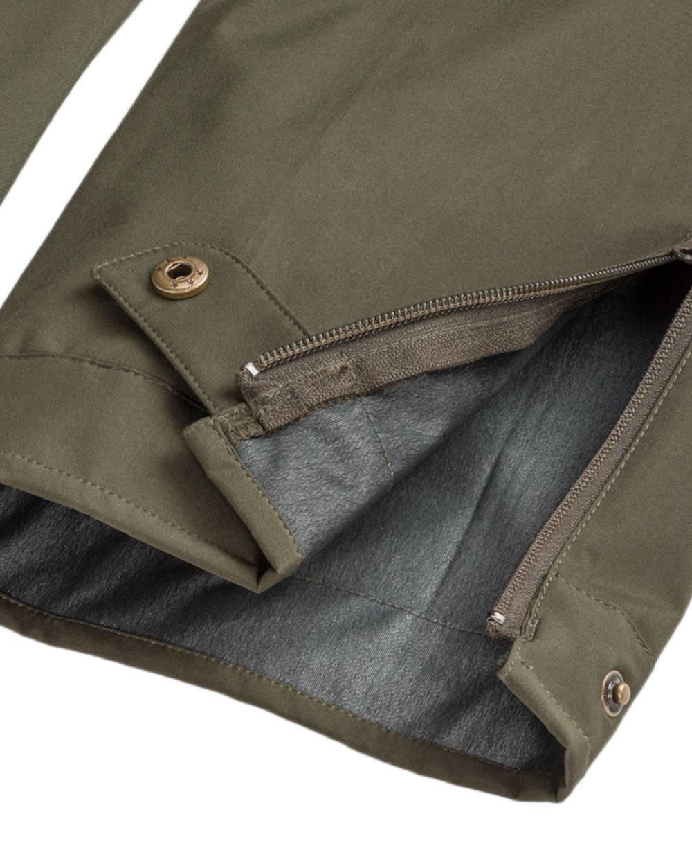 Dark Olive Suede Brown Coloured Pinewood Mens Abisko Brenton Trousers on white background 