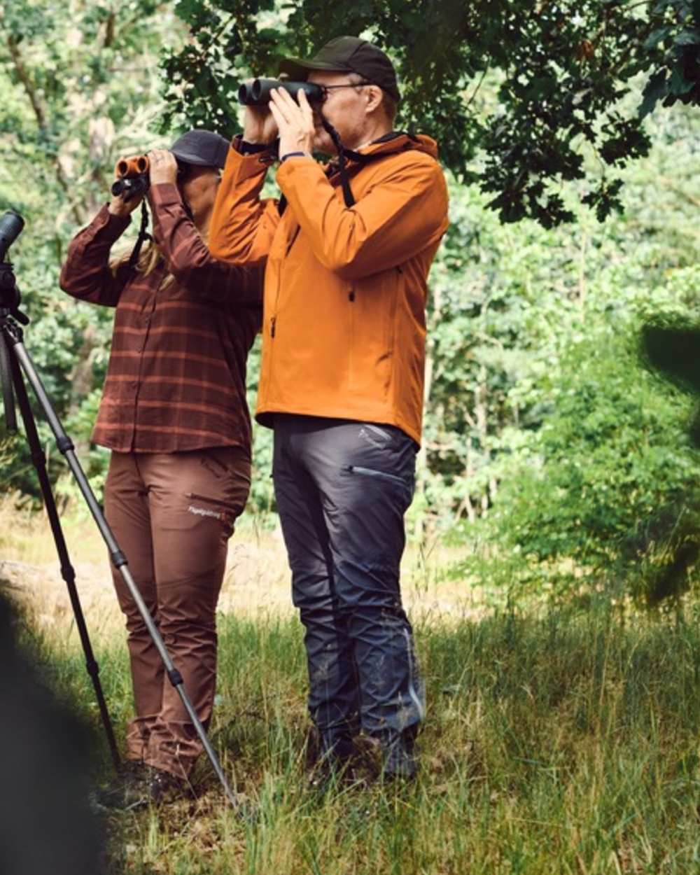 Indigo Blue Coloured Pinewood Mens Abisko Brenton Trousers on forest background 