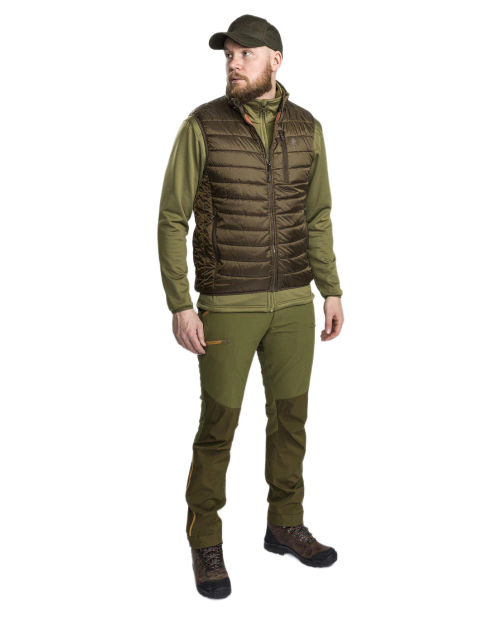 Leaf Hunting Olive Coloured Pinewood Mens Abisko Brenton Trousers on white background 