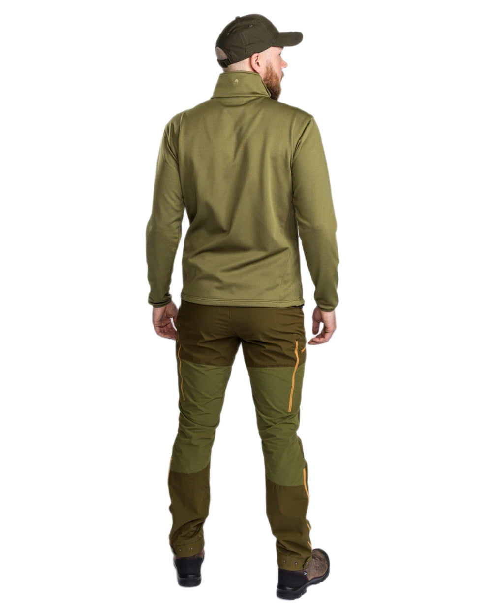 Leaf Hunting Olive Coloured Pinewood Mens Abisko Brenton Trousers on white background 