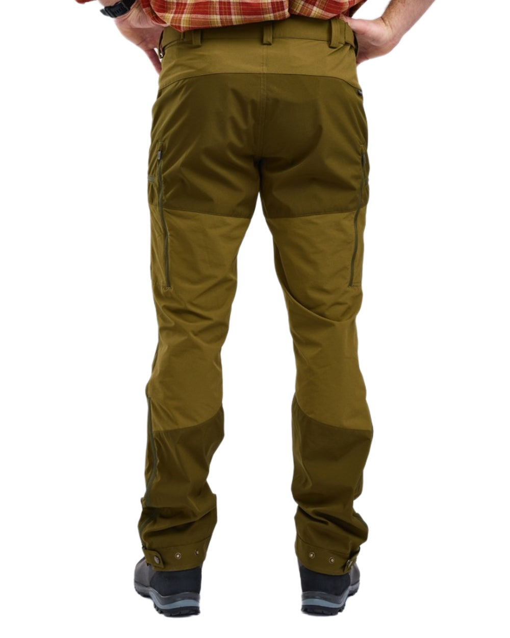 Olive Green Hunting Olive Coloured Pinewood Mens Abisko Brenton Trousers on white background 