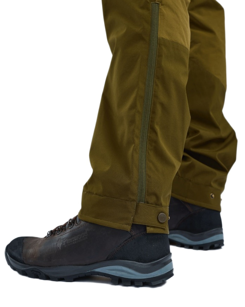 Olive Green Hunting Olive Coloured Pinewood Mens Abisko Brenton Trousers on white background 