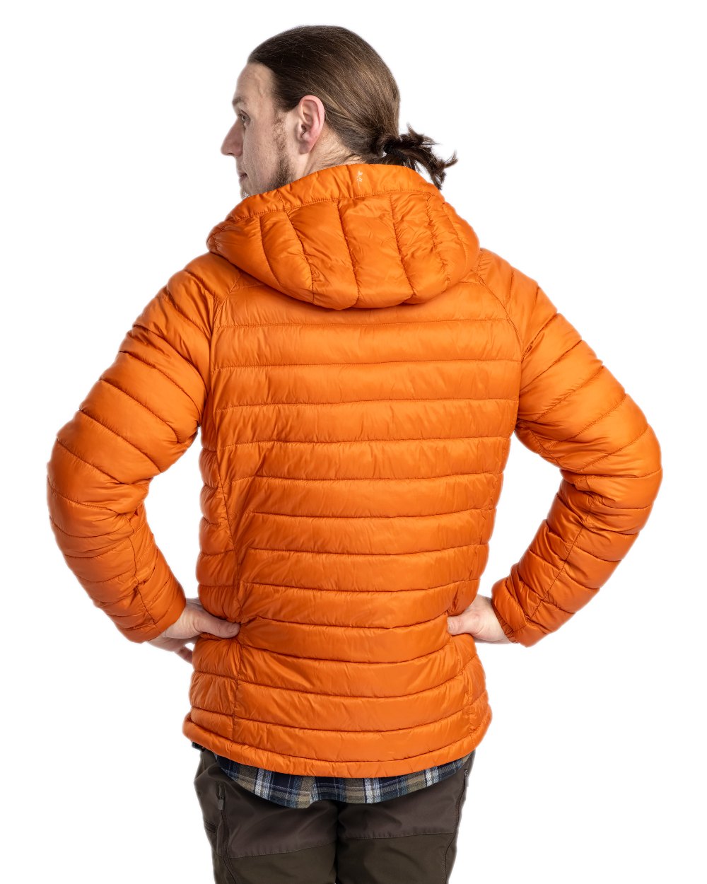 Burned Orange Coloured Pinewood Mens Abisko Insulation Jacket on white background 