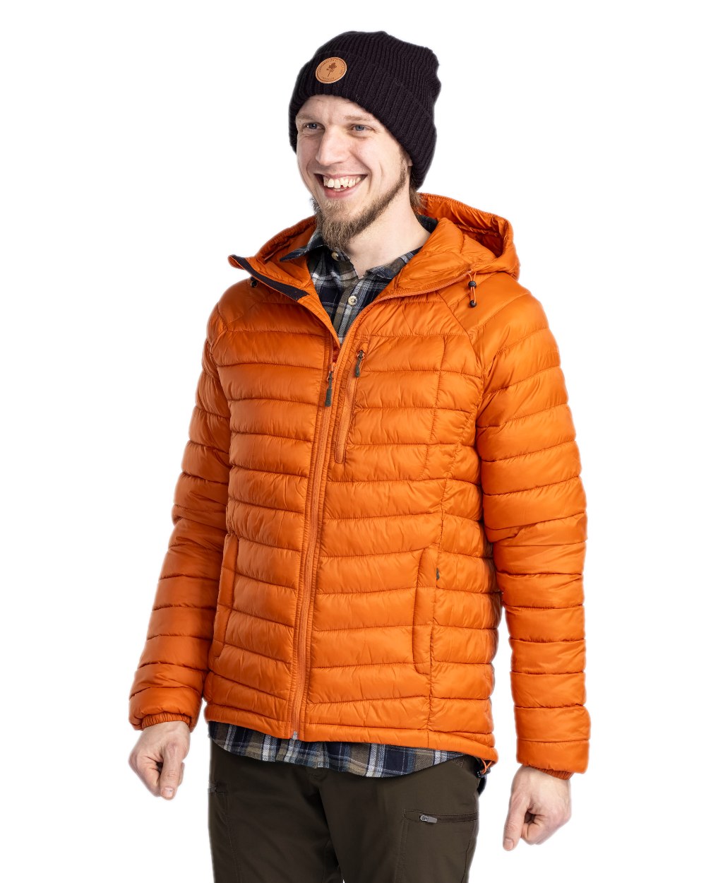 Burned Orange Coloured Pinewood Mens Abisko Insulation Jacket on white background 