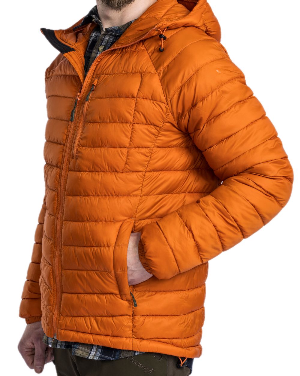 Burned Orange Coloured Pinewood Mens Abisko Insulation Jacket on white background 