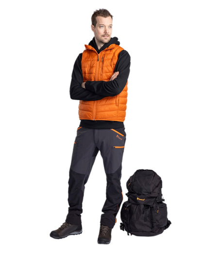 Burned Orange Coloured Pinewood Mens Abisko Insulation Vest on white background 