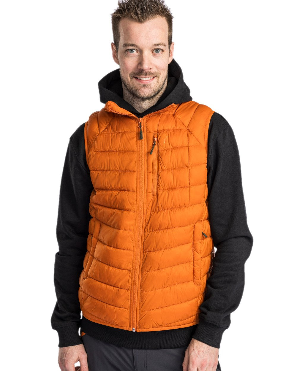 Burned Orange Coloured Pinewood Mens Abisko Insulation Vest on white background 