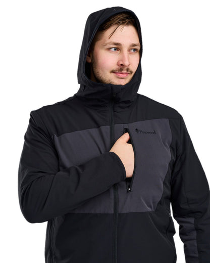 Black Dark Anthracite Coloured Pinewood Mens Abisko Light Stretch Jacket on white background 