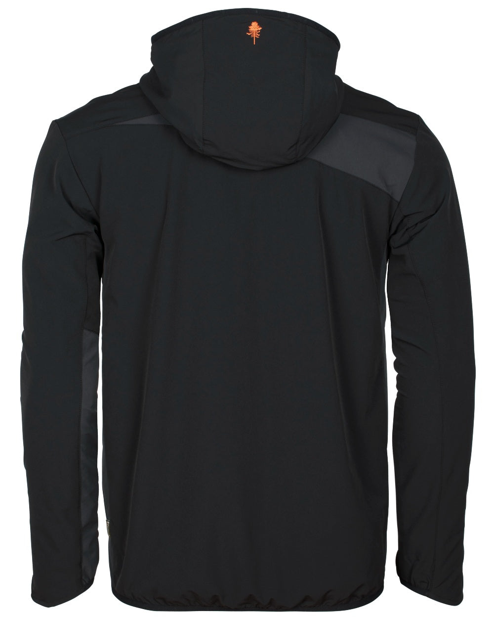 Dark Anthracite Black Coloured Pinewood Mens Abisko Light Stretch Jacket on white background 