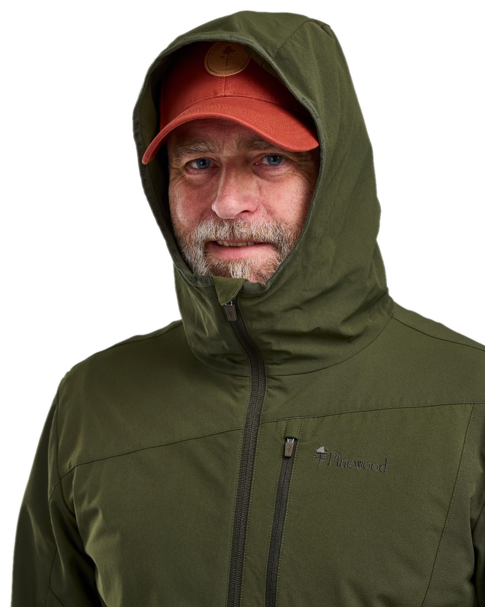 Mossgreen Coloured Pinewood Mens Abisko Light Stretch Jacket on white background 