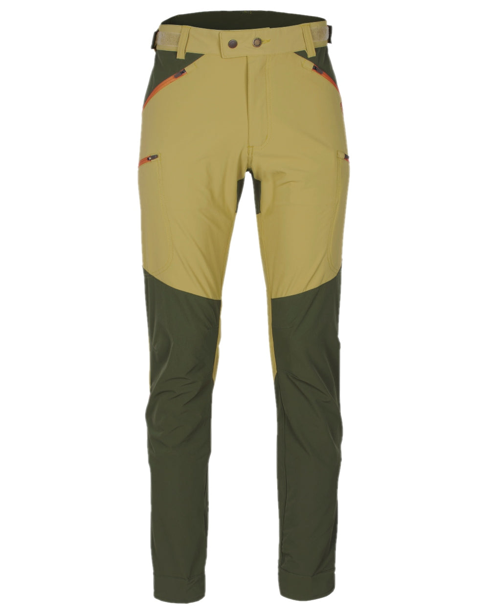 Golden Hay Mossgreen Coloured Pinewood Mens Abisko Light Stretch Trousers on white background 