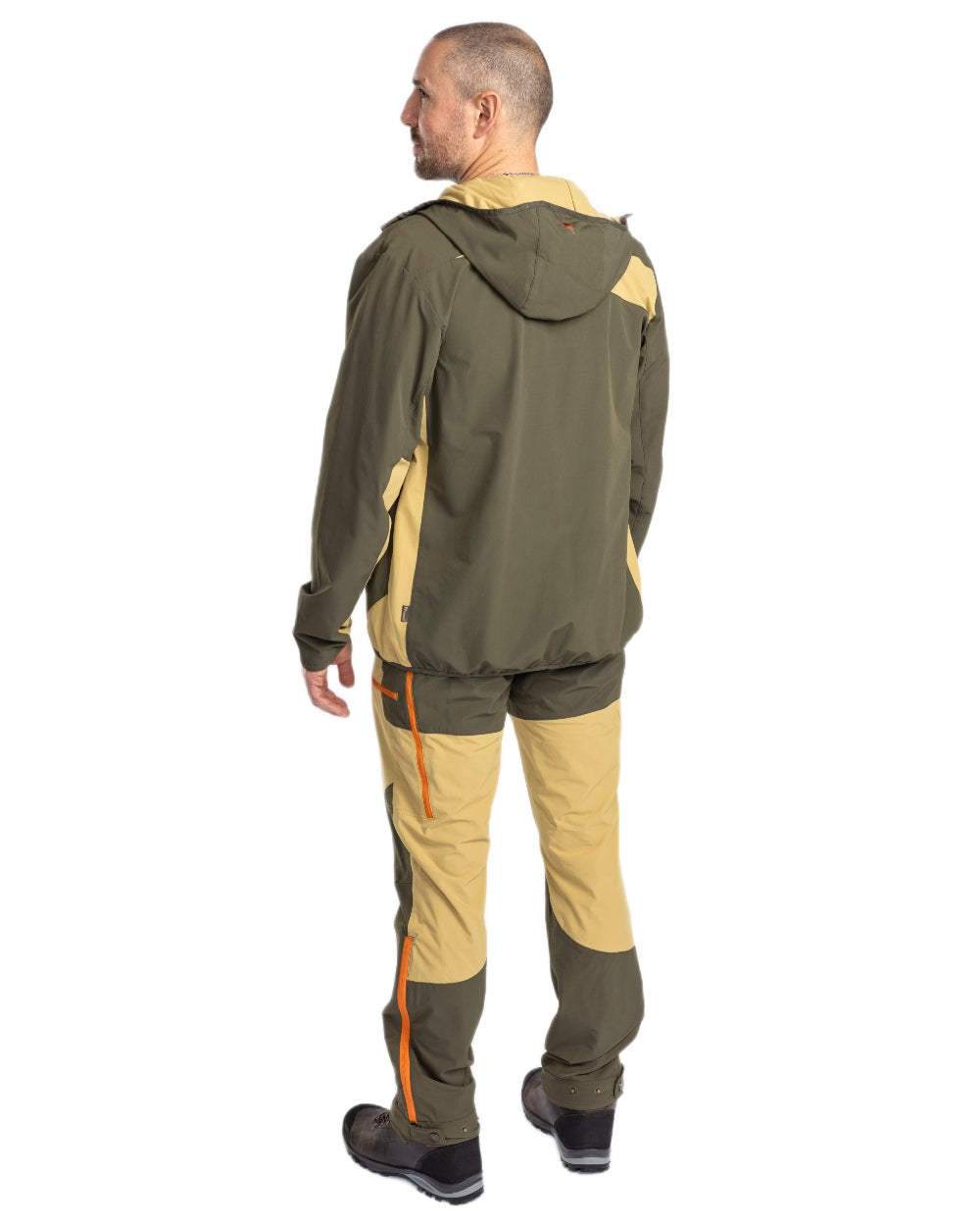 Golden Hay Mossgreen Coloured Pinewood Mens Abisko Light Stretch Trousers on white background 