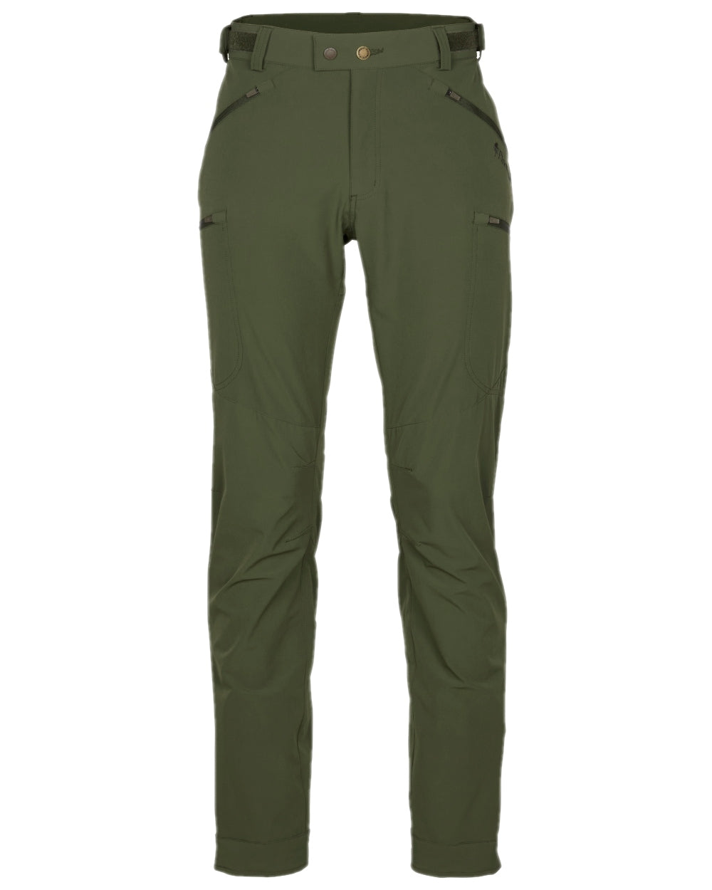 Mossgreen Coloured Pinewood Mens Abisko Light Stretch Trousers on white background 