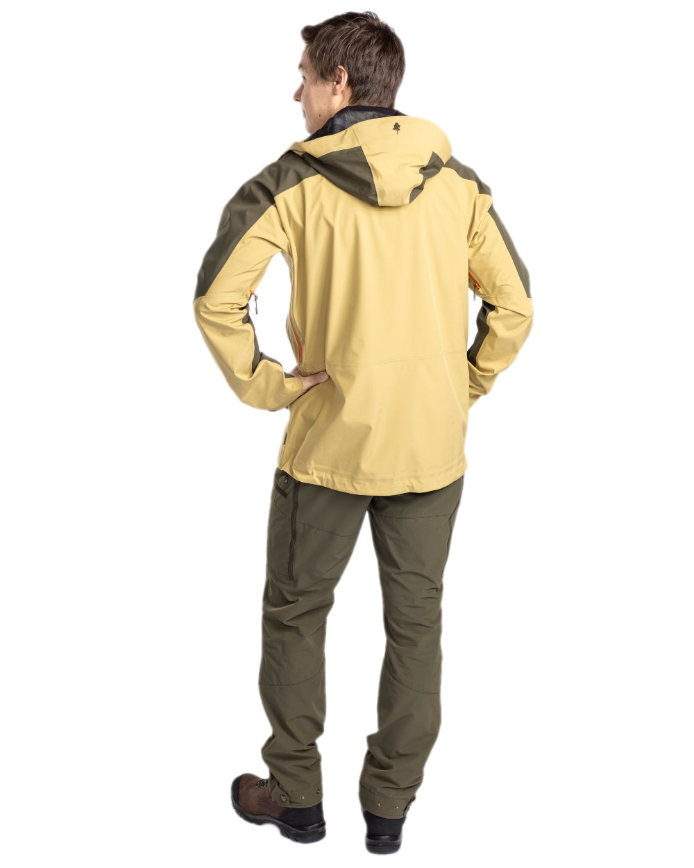 Mossgreen Coloured Pinewood Mens Abisko Light Stretch Trousers on white background 