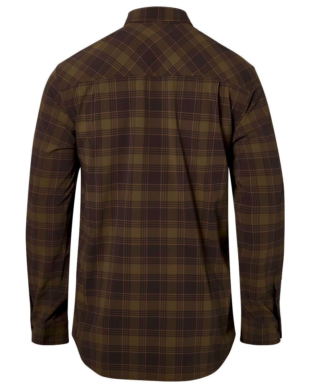 Dark Olive Dark Sandstone coloured Pinewood Mens Abisko Trekking InsectSafe Long Sleeve Shirt on white background 