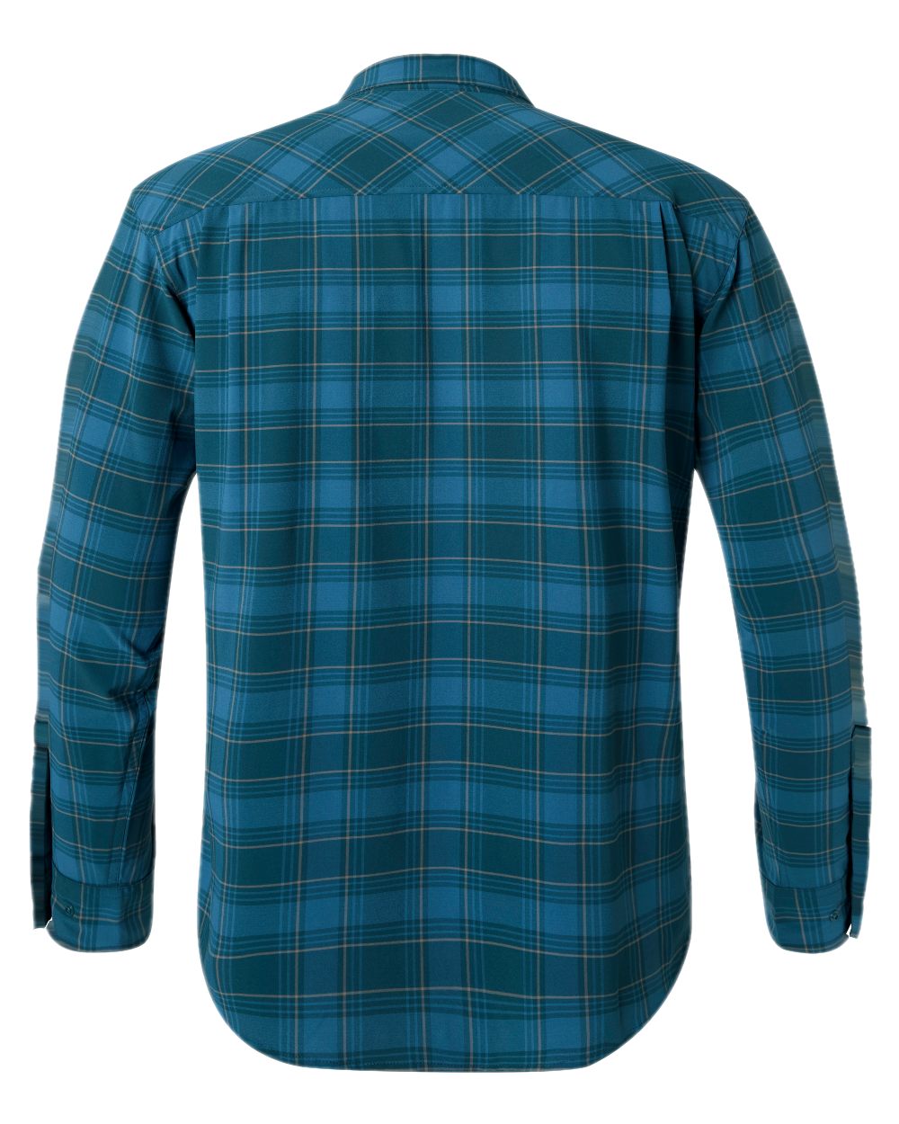 Teal Blue Coloured Pinewood Mens Abisko Trekking Long Sleeve Shirt on  white background 