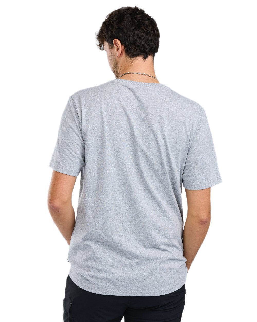 Light Grey Melange Combo coloured Pinewood Mens Birding T-Shirt on white background 