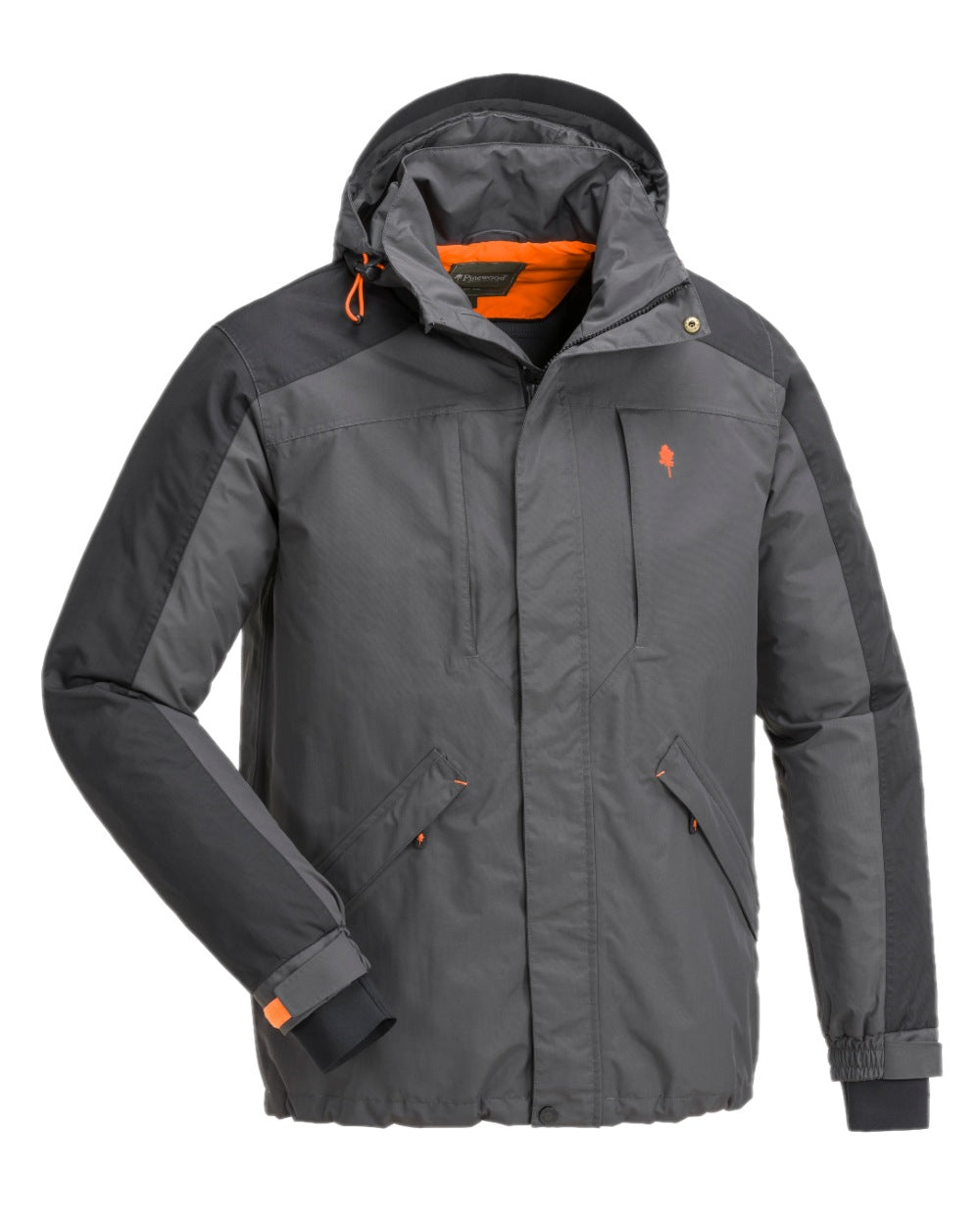 Dark Anthracite Black Coloured Pinewood Mens Bolmen Fishing Jacket on white background 